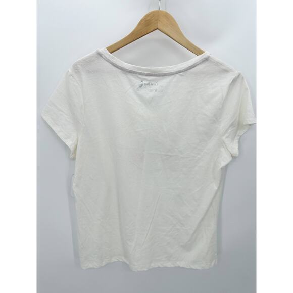 Coral Bay Off White Margarita V-Neck Tee T-Shirt Women's Size Large L NWT - Picture 2 of 8